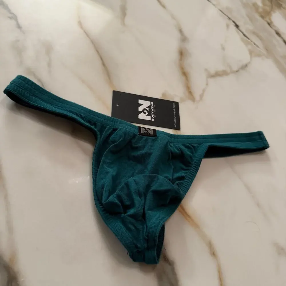 Set Of 2 N2N Bodywear Mens Essential Thong Color Persian Green Size Large